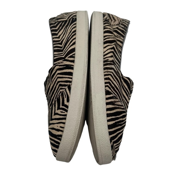 Toms Cream Brown Zebra Striped Calf Hair Loafers Size 8 Women’s - Picture 8 of 10